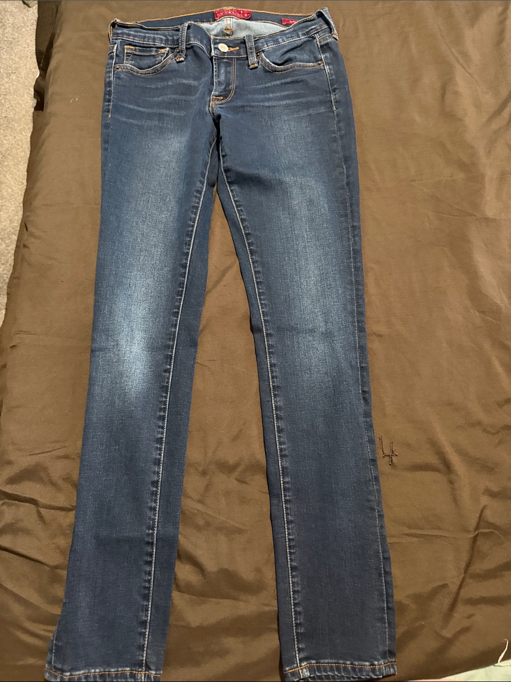 Lucky Brand Womens Skinny Jeans In Dark Blue Denim
